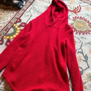 LOFT Vibrant Red Hooded Sweater